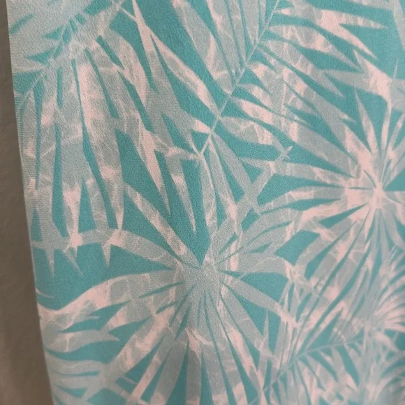 Michael Kors Tropical Sleeveless Dress with Ruffle Hem. Turquoise Size L. NWT - Picture 3 of 5